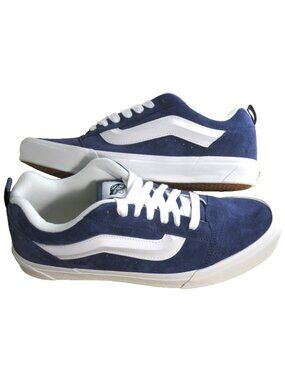 Vans Men's Knu Skool Pig Suede Deep Twilight Blue White Shoes size 11.5 NIB